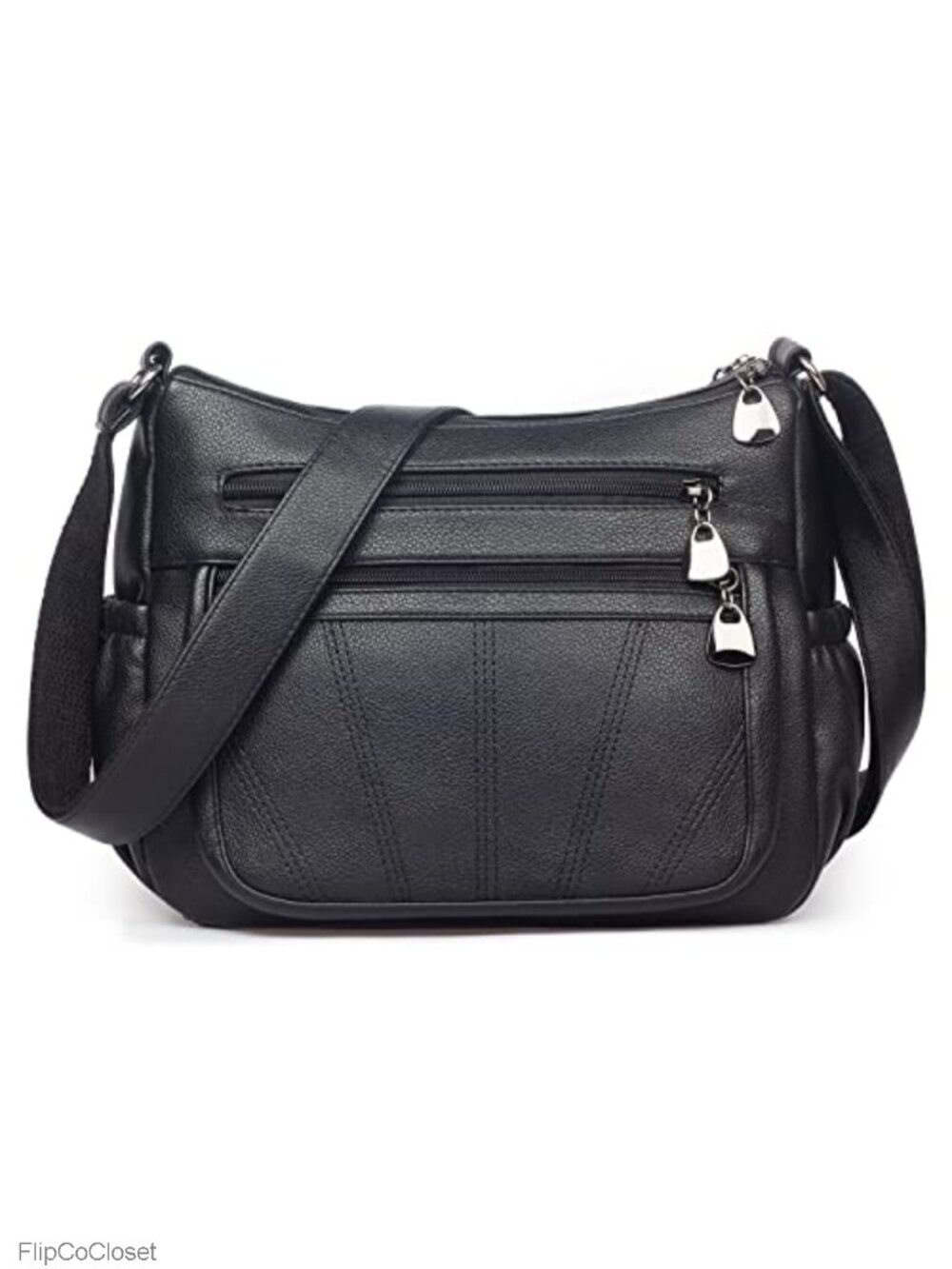 Soft PU Leather Crossbody Handbag, Medium Roomy Tote, Shoulder Bag